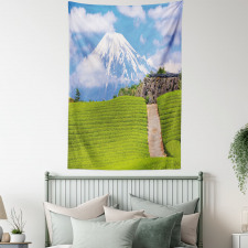 Tea Fields of Japan Meadow Tapestry