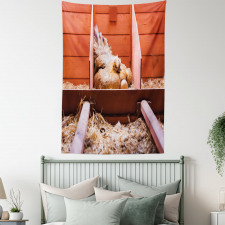 Hen in Cage with Eggs Tapestry