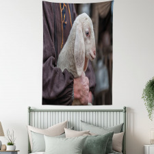 Baby Lamb Old Man Tapestry