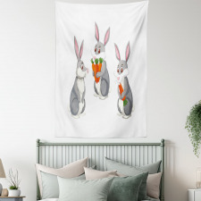 Funny Rabbit Cartoon Tapestry