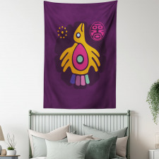 Symbolic Bird and Stamp Art Tapestry