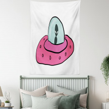 Doodle Style Flying Saucer Tapestry