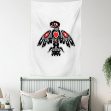 Indigenous Totem Bird Art Tapestry