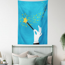 Magician Wand Spreading Stars Tapestry