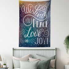 Wishes Themed Xmas Image Tapestry