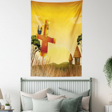 Farm Houses and Scarecrow Tapestry