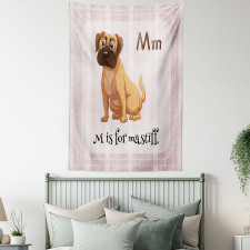 Cartoon English Mastiff Tapestry