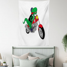 Funny Rider T-rex Tapestry