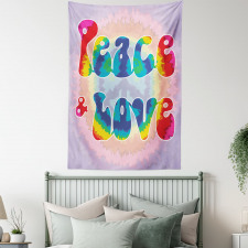 Peace Love Tie Dye Effect Tapestry