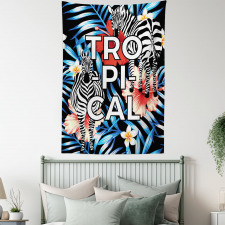 Zebra Hibiscus Blooms Art Tapestry