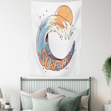 Surfing Giant Ocean Wave Art Tapestry