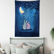 Rabbit Couple Art Tapestry