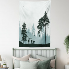 Forest Silhouette Art Tapestry