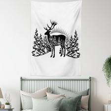 Reindeer Spruce Forest Tapestry