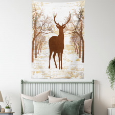 Rustic Silhouette Art Tapestry