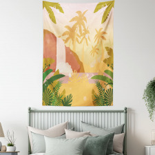 Soft Tropical Paradise Tapestry