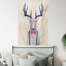 Humorous Deer with Jazz Bow Tapestry