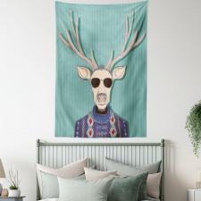 Deer with Colorful Sweater Tapestry