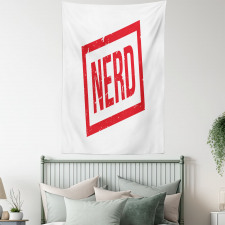 Nerd Wording Grunge Style Tapestry