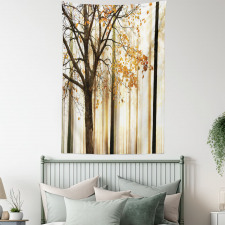 Tree in Abstract Woods Tapestry