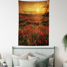 Sunset Meadow Farmland Tapestry
