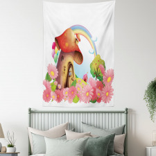 Mushroom House in Garden Tapestry