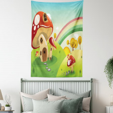 Farm Field Rain Mushroom Tapestry