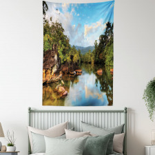 View of Jungle River Tapestry