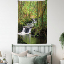 Forest over Mossy Rocks Tapestry