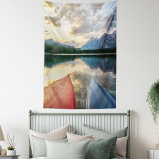 Edith Lake and Old Boats Tapestry