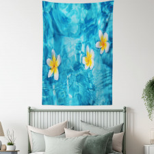 Frangipani Flower Aqua Tapestry