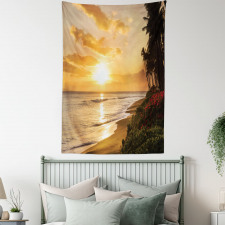 Sunset on Sands Beach Tapestry