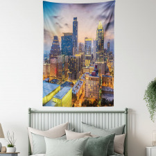 Urban Outdoor Scene at Dusk Tapestry