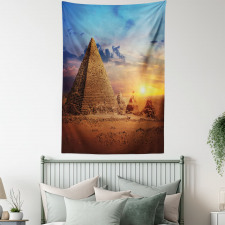 Desert and Pyramids Dusk Tapestry