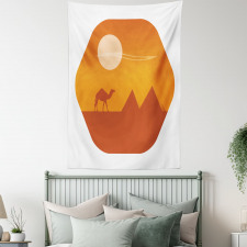 Sun Camel and Pyramids Art Tapestry