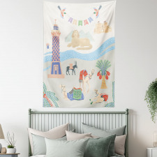 Traveling Egypt Landmarks Tapestry