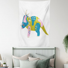 Prehistoric Animal Cartoon Tapestry