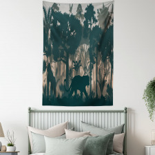 Spooky Forest and Animals Tapestry