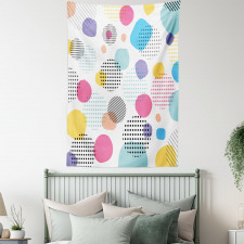 Colorful Spots Stripes Tapestry