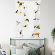 Hummingbird Sunflowers Tapestry