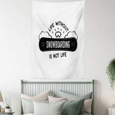 Snowboarding Calligraphy Tapestry