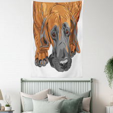 Sad Looking Dog Cartoon Tapestry