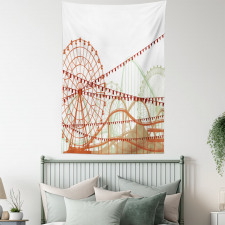 Silhouette Rides Flags Tapestry