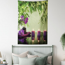 Spa Candles Orchids Bloom Tapestry
