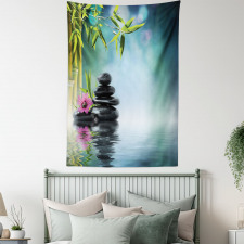 Hibiscus Bamboo on Water Tapestry