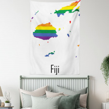 Rainbow Map Design Wording Tapestry