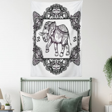 Bohemic Floral Elephant Tapestry