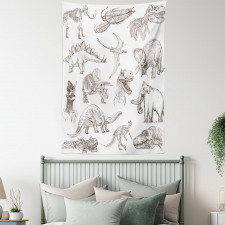 Dinosaurs Skeleton Tapestry