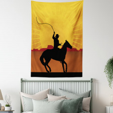 Cowboy on Horse Shade Tapestry