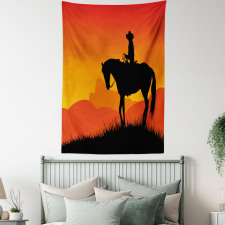 Lonely Cowboy Horseback Tapestry